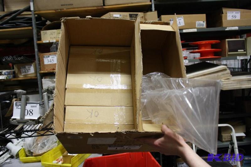 lot 126 image: Lot of (8) Clear Display Stands wInsert Slots For Flyers & Flat Bases 7 x 6 x 17.