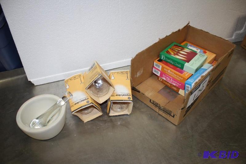 lot 129 image: Floor Lot Including GE Crystal Clear 300 Miscellaneous Candles Get Well Cards And More.