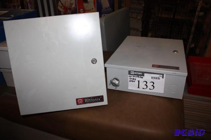 lot 133 image: Lot of (2) Altronix Security Boxes 13 x 13 x 4 12 x 16 x 5 Does Not Include Keys.