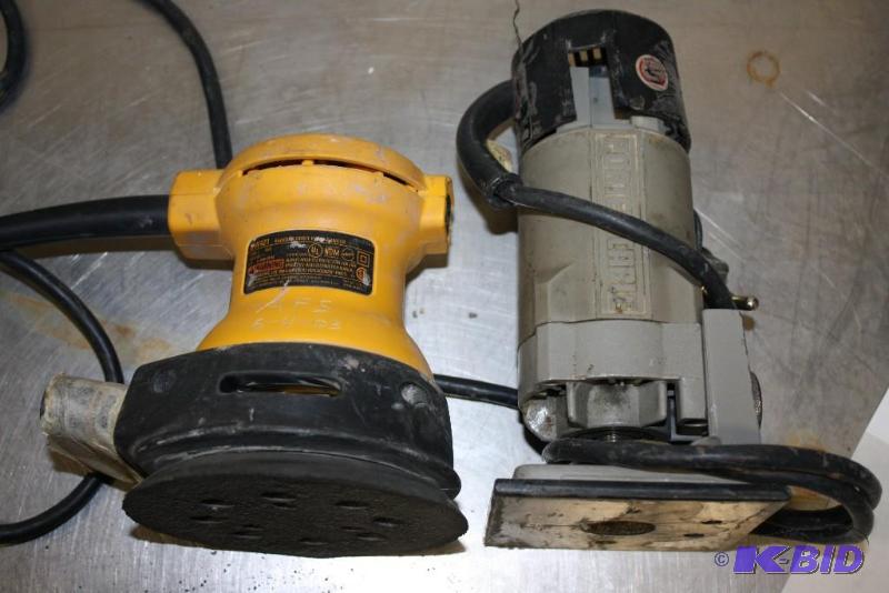 lot 139 image: Lot of (2) Including DW421 Random Orbit Plane Sander, Type 1, 2 A, 12,000 Opm Porter Cable Router