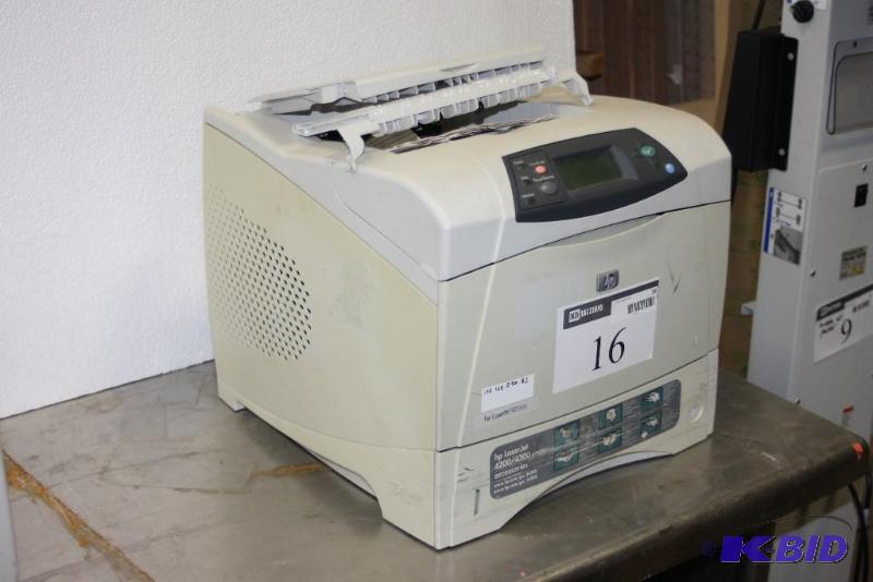 lot 16 image: HP LaserJet 4200n Printer White Display.