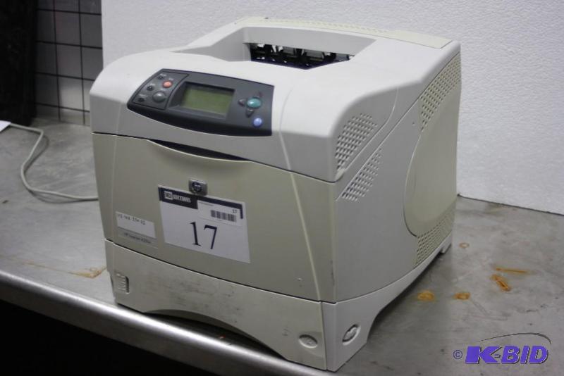 lot 17 image: HP LaserJet 4250n Printer White Display.
