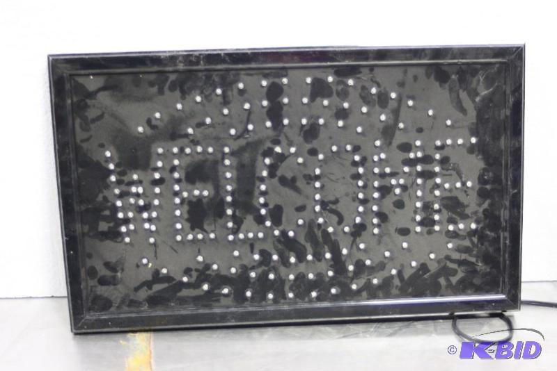 lot 18 image: Electronic Welcome Sign wLight-Up Bulbs & Switch-On Cord Black 21 x 13 x 1.