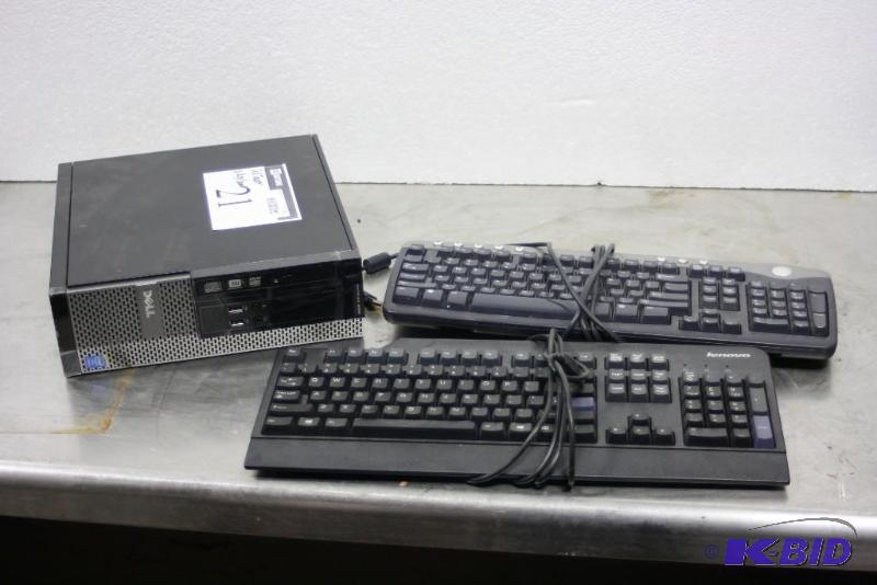 lot 21 image: Lot of (3) Including Dell Tower GHOLDZ1 wDVD & RW Capabilities Keyboards wCords, app. 2 ct.
