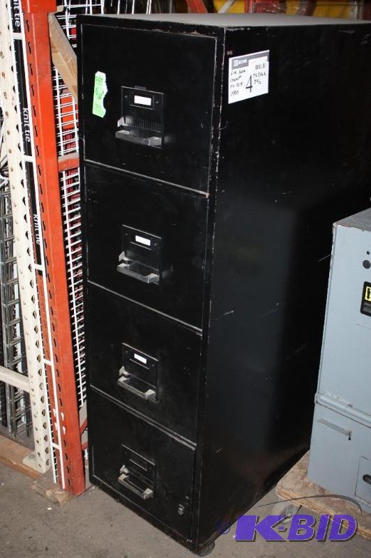 lot 4 image: Fire Safe Filing Cabinet No Keys Open Black 4-Drawers 17 x 30.5 x 54.5.