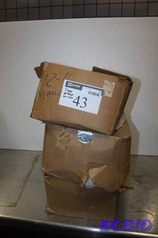 lot 43 image: Box Lot of (3) Garbage Can Liners 24 x 33 1000cs 31 Mil 12-16 Gal Tenneco Brand.