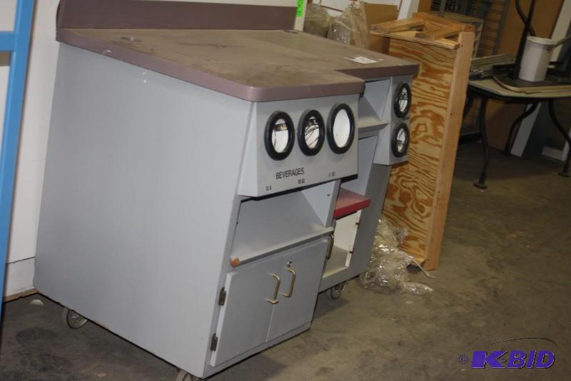 lot 63 image: Restaurant Unit wWheels Beverage Cup Dispensers wMultiple Sizes Multiple RacksShelves Work Top