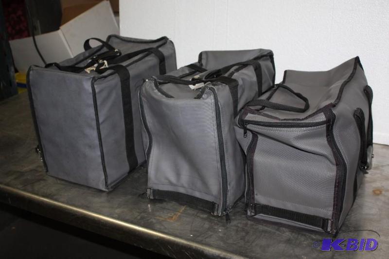 lot 65 image: Lot of (3) Insulated Bags wHandles & Velcro Closing Tops 11 x 15 x 13 BlackGray.