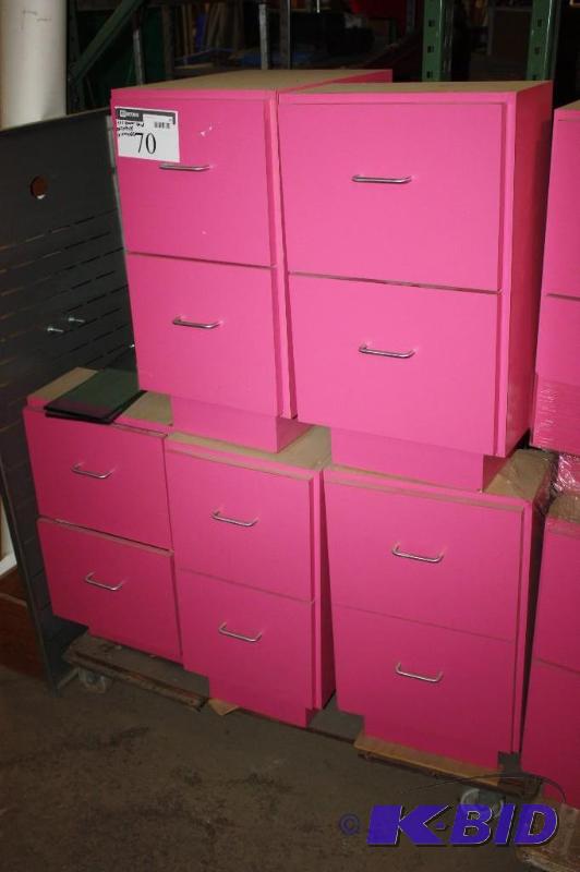 lot 70 image: Lot of (5) Drawer Cabinets wDrawers & Handles Dual Drawers, app. 5 ct 27 x 14 x 18 8 x 14 x