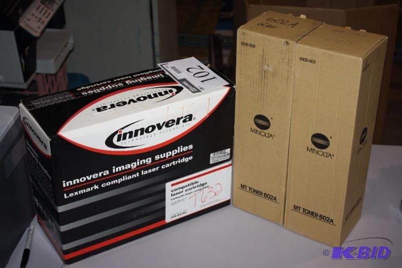 lot 102 image: Lot of (3) Innovera Compliant Laser Cartridge, T632 MT Toner 602A, app. 2 ct.