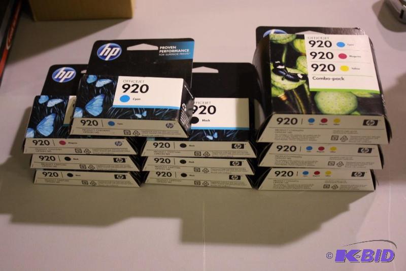 lot 105 image: Lot of (10) HP 920 Ink Cartridges Including Black, Combo-Pack, And More.