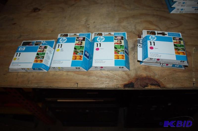 lot 26 image: Lot of (5) HP Invent Print Cartridges 11 Type Yellow, Magenta Colors.