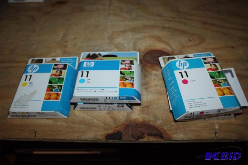 lot 30 image: Lot of (5) HP Invent Print Cartridges 11 Type Yellow, Magenta, Blue Colors.