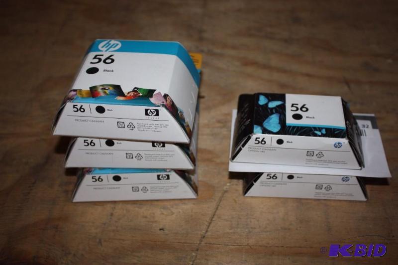 lot 32 image: Lot of (5) HP Invent Print Cartridges Black 56 Type.