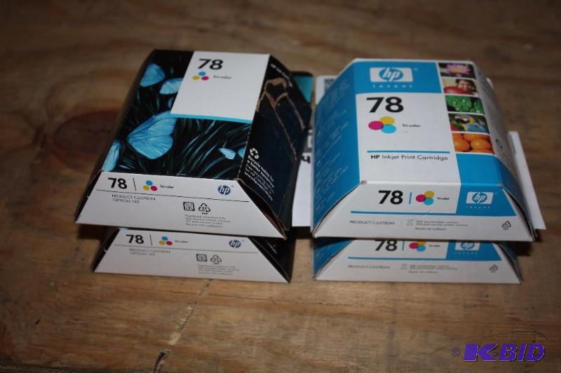 lot 33 image: Lot of (4) HP Invent Print Cartridges Tri-Color 78 Type.