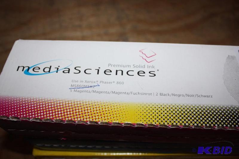 lot 35 image: Lot of (3) MediSciences MS860M5K2l Cartridge Use In Xerox PHaser 860 Magenta, Yellow, Black, Cyan.