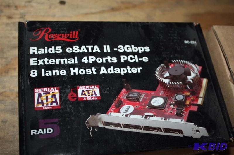lot 43 image: Lot of (3) Including Rosewill Raid5 eSata II-3GBPS, External 4 Ports, app. 2 ct Siemon Network