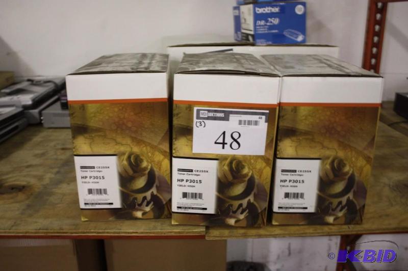 lot 48 image: Lot of (3) Premium Compatible Cartridge HP P3015 CE255X Toner Cartridge Yield High.