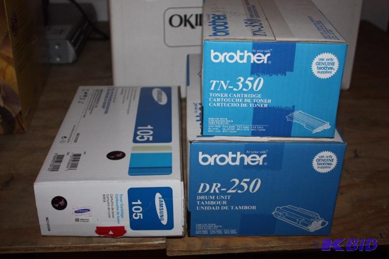 lot 49 image: Lot of (3) Brother TN-350 Toner Cartridge Samsung 105 Toner Cartridge Brother DR-250 Drum Unit.