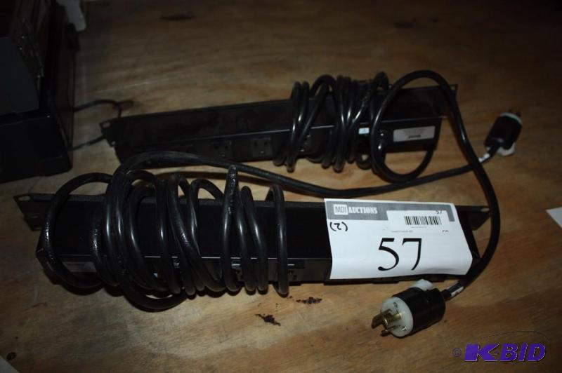lot 57 image: Lot of (2) Winsted 220V Electrical Strip w220V hook-up & 120V Outlets.