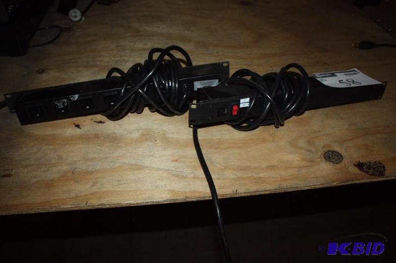 lot 58 image: Lot of (2) Winsted 220V Electrical Strip w220V hook-up & 120V Outlets.