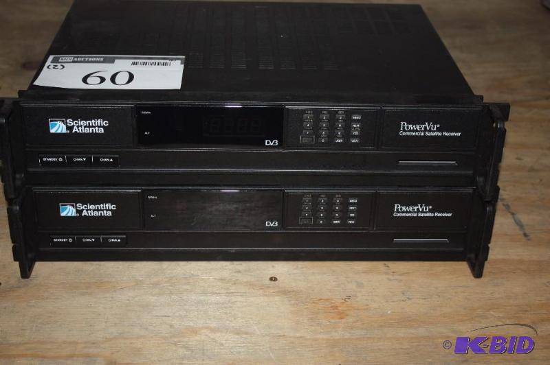 lot 60 image: Lot of (2) Scientific Atlanta PowerVu Commercial Satellite Receiver.