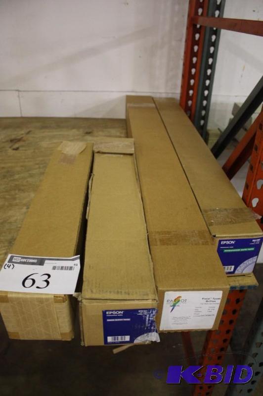 lot 63 image: Box Lot of (4) Including Parrot Tyvex Brillion Epson Doubleweight Matte Paper Epson Photo Glossy