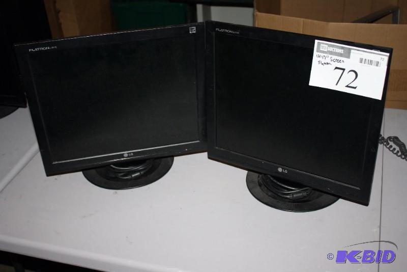lot 72 image: Lot of (2) LG Flatron 17 Computer MonitorScreen wCords L17185.