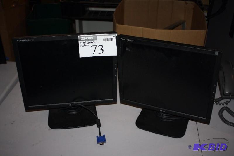 lot 73 image: Lot of (2) LG Flatron 17 Computer MonitorScreen wCords L17185.