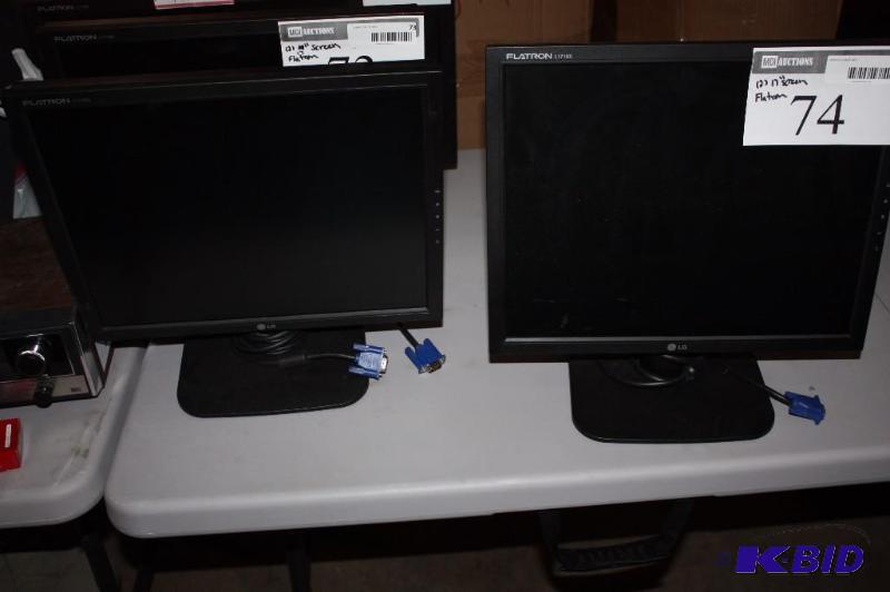 lot 74 image: Lot of (2) LG Flatron 17 Computer MonitorScreen wCords L17185.