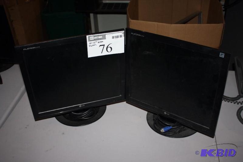 lot 76 image: Lot of (2) LG Flatron 17 Computer MonitorScreen wCords L17185.