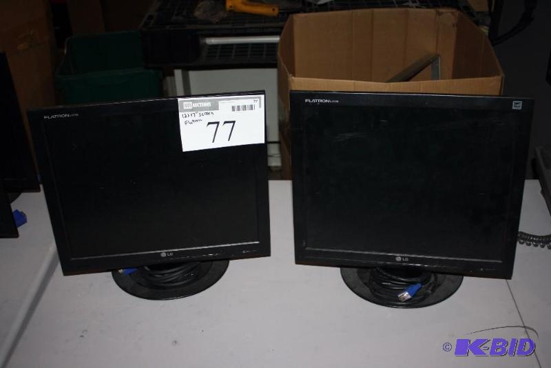lot 77 image: Lot of (2) LG Flatron 17 Computer MonitorScreen wCords L17185.