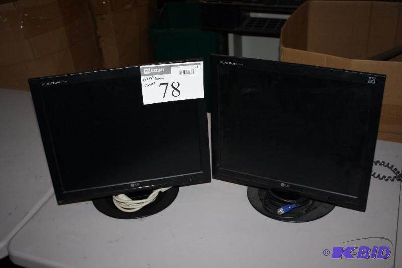 lot 78 image: Lot of (2) LG Flatron 17 Computer MonitorScreen wCords L17185.
