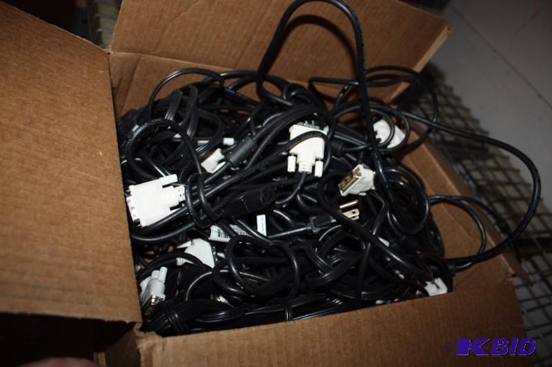 lot 92 image: Box Lot of MIscellaneous Power Cords Printer Cables And More.