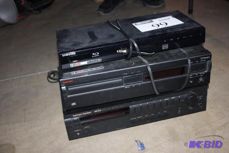 lot 99 image: Lot of (3) Including Samsung Blu-Ray Player Nakamichi Cd Player Harmon Kardon Receiver.