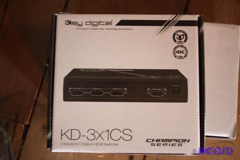 lot 107 image: Key Digital Champion Series KD-3x1CS 3 Inputs to 1 Output HDMI Switcher.
