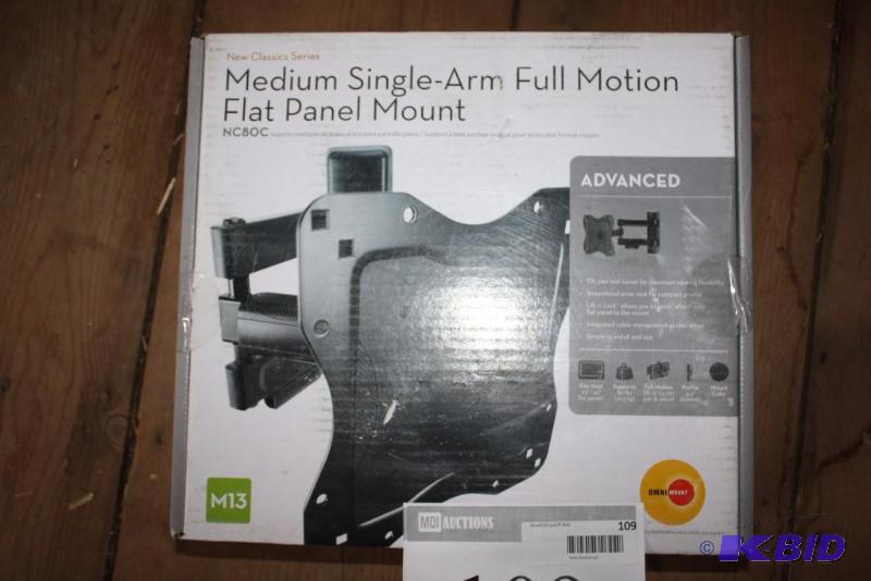 lot 109 image: Medium Single Arm Full Motion Flat Panel Mount NC80C Omni Mount Advanced Model.
