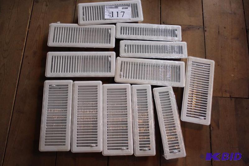 lot 117 image: Lot of (12) Vent Grates White 5.5 x 13.5, app. 8 ct 3.75 x 13.5, app. 4 ct.
