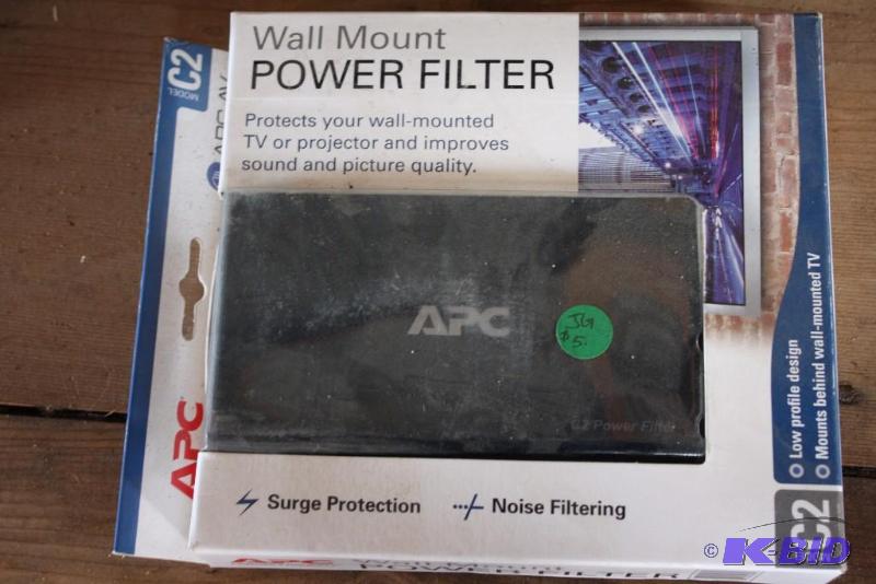 lot 157 image: Wall Mount Power Filter Low Profile Design Mounts Behind Wall-Mounted TV APC Improves Sound.