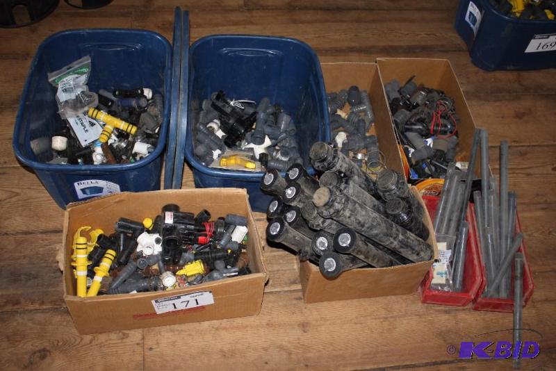 lot 171 image: Box Lot of (8) Including PVC Fittings TeesBendsAdapters Straight Pipes And More.