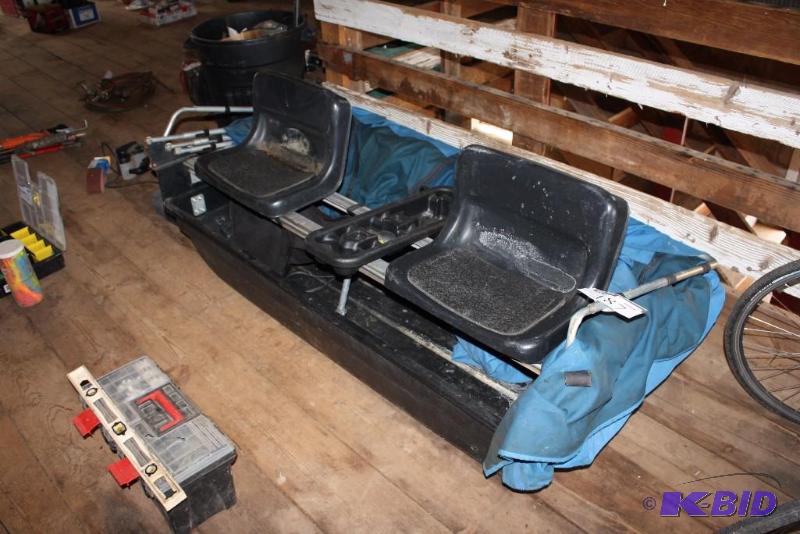 lot 187 image: Dave Genz Voyager Ice Fishing Tent wSeats, Cover, & Cupholders Slightly Bent Canopy Pole Still