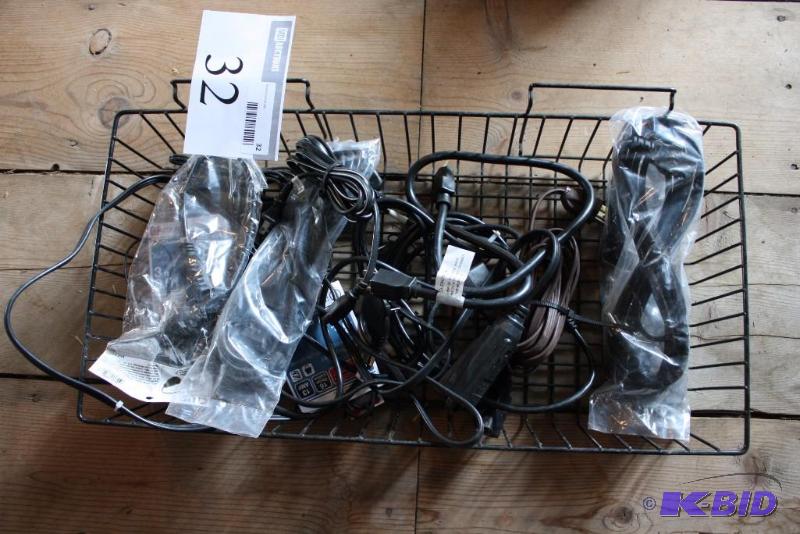 lot 32 image: Container Lot of Miscellaneous CordsCables For Electronics.