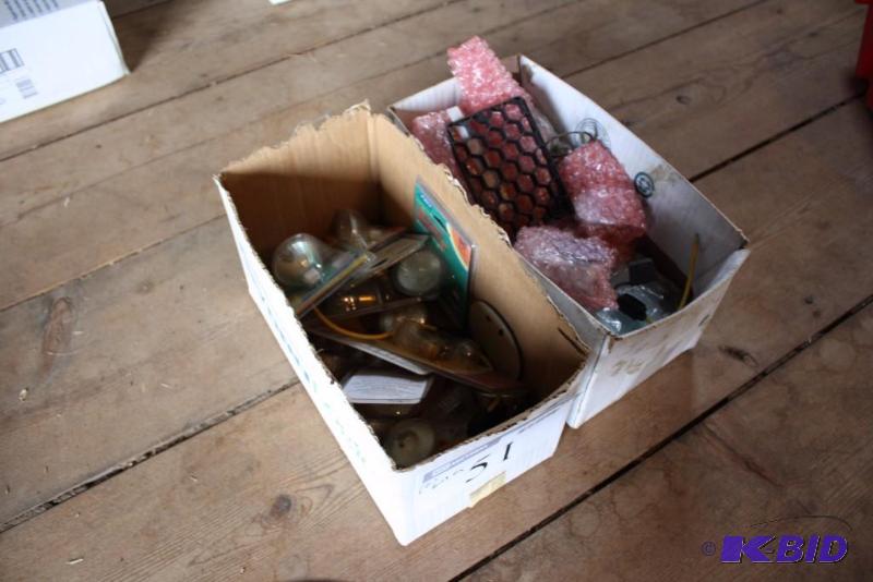 lot 51 image: Box Lot of (2) Including MIscellaneous Light Bulbs Miscellaneous Hardware And More.