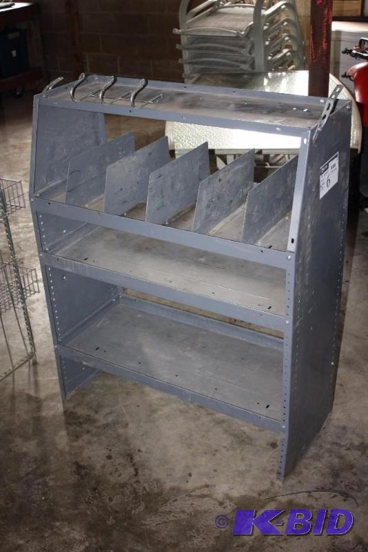 lot 6 image: Metal Shelving Unit for F150, F250, F350 Year 95 And Older Multiple Dividers 4 Shelves 16 x 37