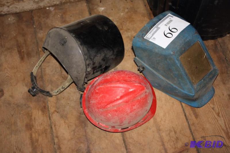 lot 66 image: Lot of (3) Including Hard Hat Welding Masks, app. 2 ct.