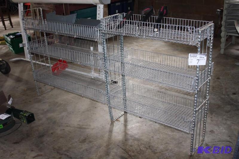 lot 7 image: Metal Shelving Unit for F150, F250, F350 Year 95 And Older Wire Grate 3 Shelves 16 x 86 x 45.
