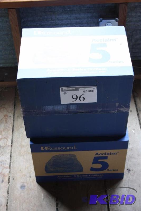lot 96 image: Lot of (2) Russound Acclaim 5 Series Outback Speakers 125W 8 Rock Loudspeaker 5R82.