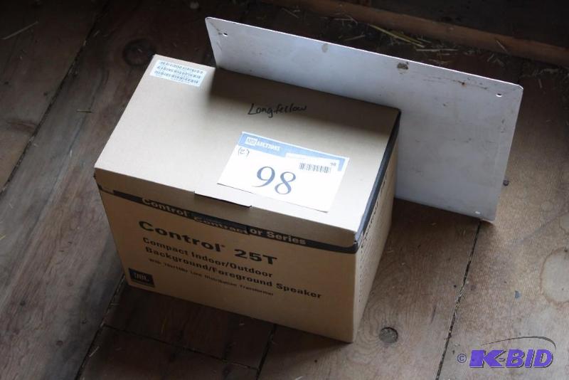 lot 98 image: Lot of (2) Including Control Contractor Series 25T Compact IndoorOutdoor Speaker And More.