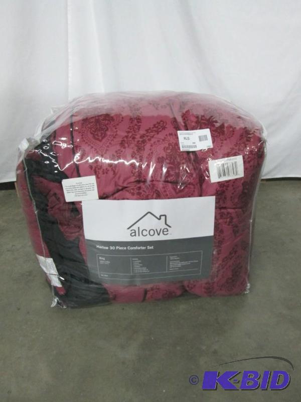 lot 26 image: Alcove Harlow 30 pc. Plum Comforter Super Set - King