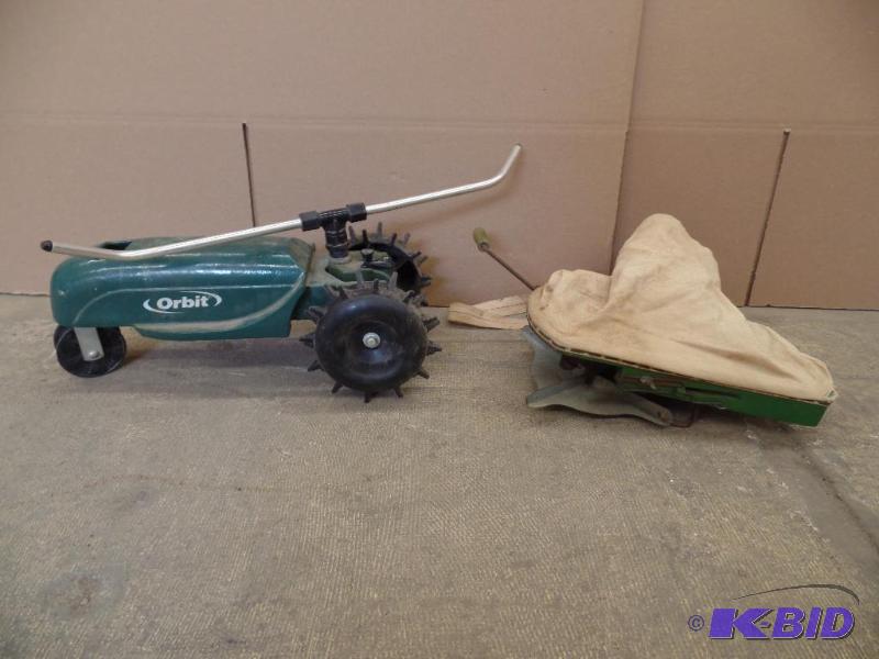 Tractor Sprinkler and Vintage Broadcast Seeder